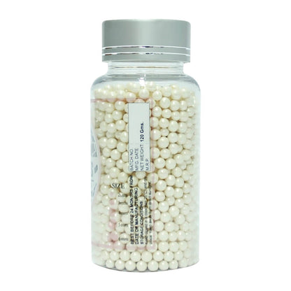 confect white disco balls sprinkles 4 mm 120 gms