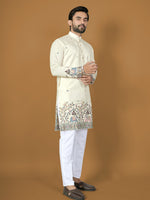Thumbnail for Anaita White Embroidery Silk Straight Kurta - Distacart