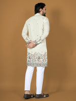 Thumbnail for Anaita White Embroidery Silk Straight Kurta - Distacart
