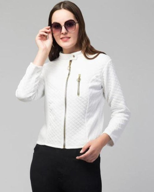 PAVONINE White Color Burfi-Design Zipper Jacket For Girls - Distacart