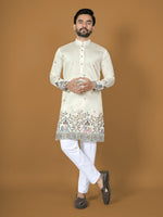 Thumbnail for Anaita White Embroidery Silk Straight Kurta - Distacart