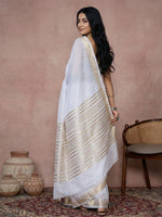 Thumbnail for Anaita White Cotton Saree With Blouse - Distacart