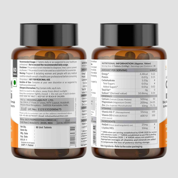 As-It-Is Atom Advance Calcium With Hadjod Ext Veg Tablets