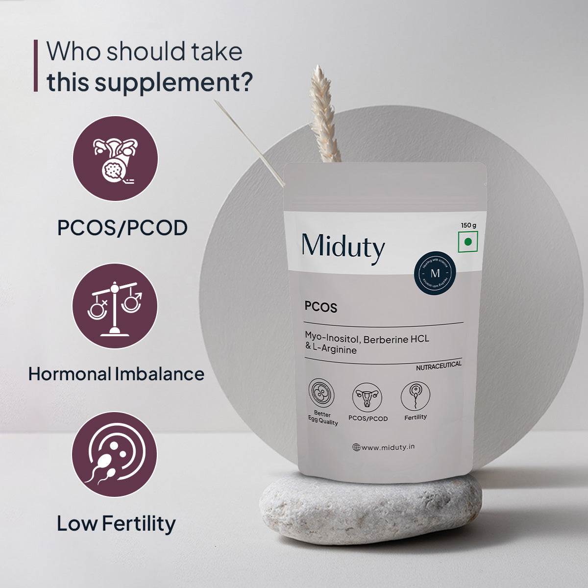 Miduty by Palak Notes PCOS Periods Fertility Powder - Distacart