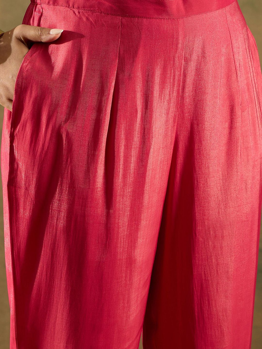 Indo Era Floral Embroidered Kurta With Trousers & Dupatta