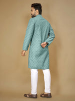 Thumbnail for Anaita Sky_Blue Embroidered Rayon Straight Kurta - Distacart