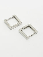 Thumbnail for NVR Men's Silver-Plated Geometric Shape Stainless Steel Hoop Earrings - Distacart