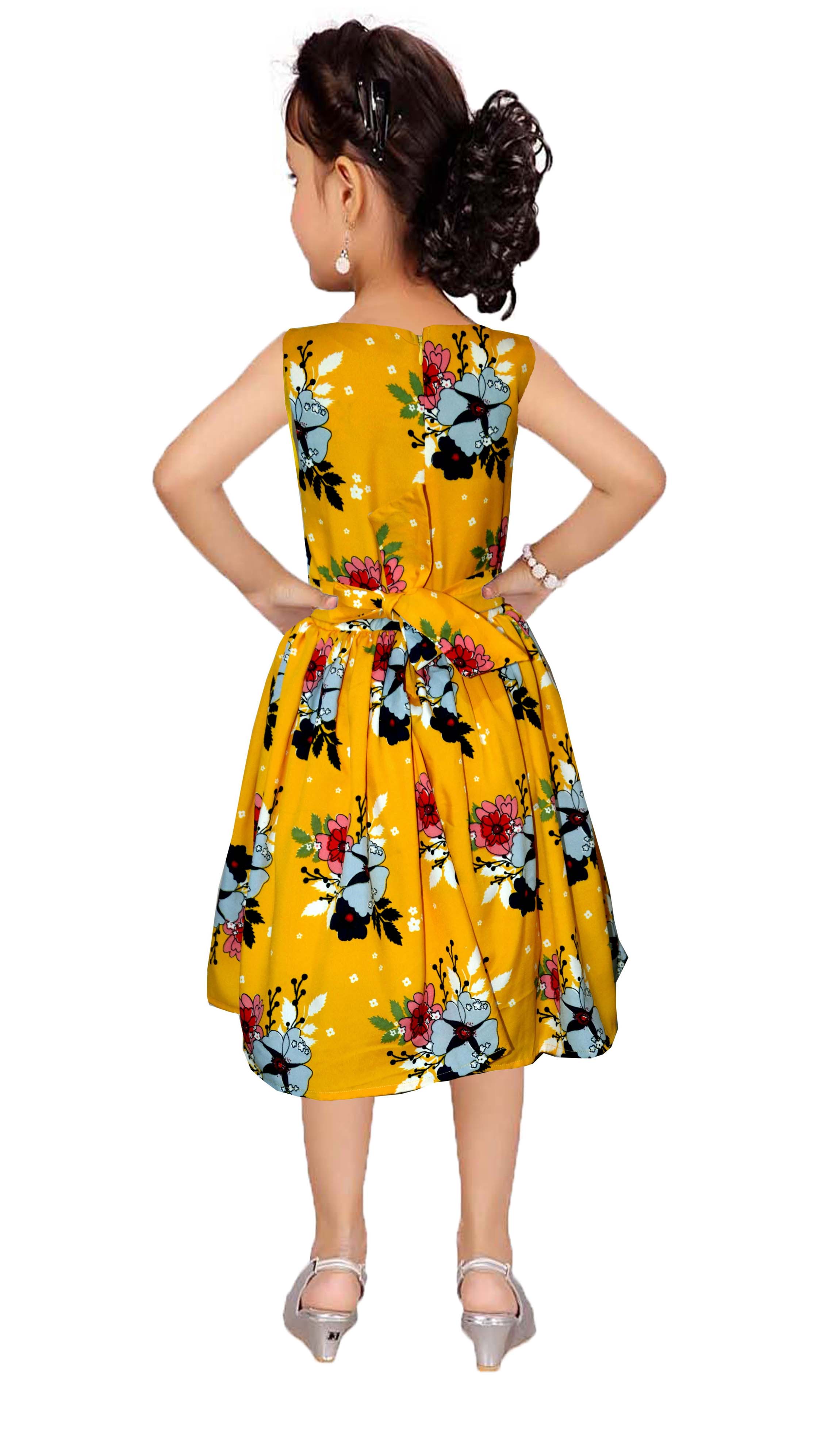 Asmaani Kids Party Wear Stylish Dresses, Perfect for Parties, Functions & Vacations - Mustard