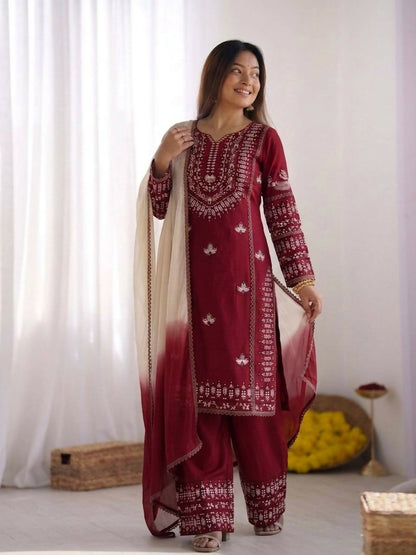 Teeya Creation Womens Trendy Stylish Embroidery Thread Work Kurta Set - Dista