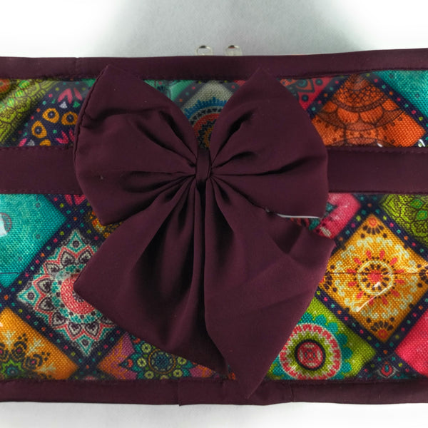 Asmaani Satin 6 Pocket Wine Bow Jewellery Kit