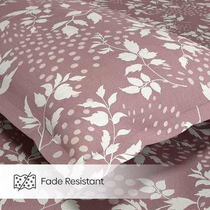 Haus & Kinder Wine foliage 100% Cotton Double Fitted Bedsheet, 144 TC - Dista