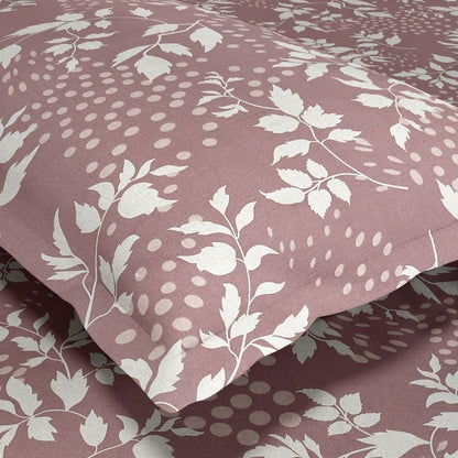 Haus & Kinder Wine foliage 100% Cotton Double Fitted Bedsheet, 144 TC - Dista