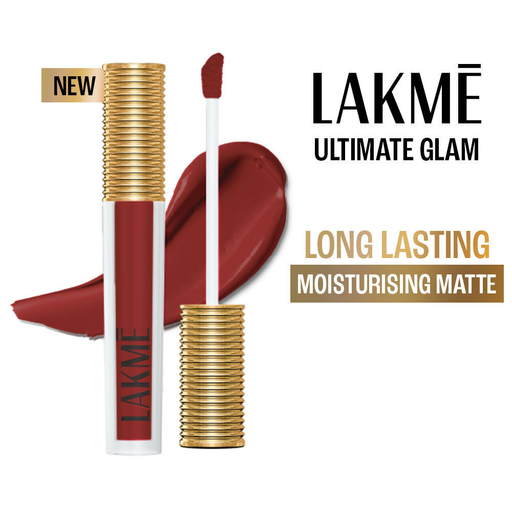 Lakme Ultimate Glam Matte Liquid Lipstick - Crimson Rose - Distacart