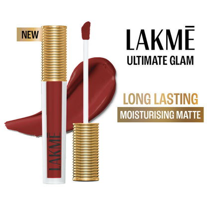 Lakme Ultimate Glam Matte Liquid Lipstick - Crimson Rose - Distacart