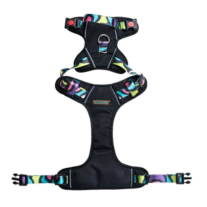 Waggety Adjustable Full Body Dog Harness - Comfortable Fit, Lightweight Polyester, Black - Dista