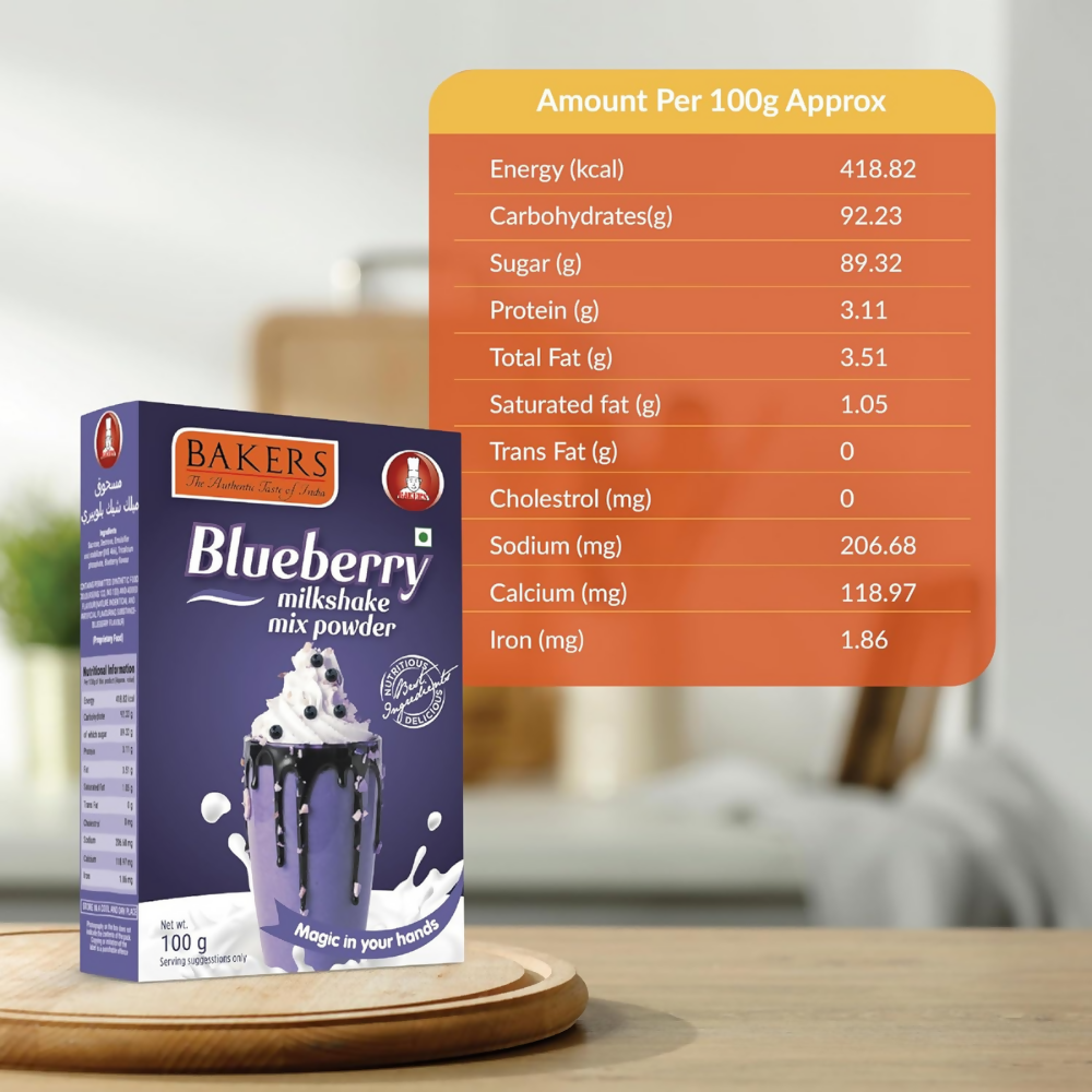 BAKERS Milk Shake Mix Powder - Blueberry Flavor - Dista