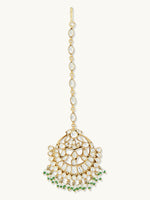 Thumbnail for Nuyug 22K Gold-Plated Crystal & Pearl Studded Matha Patti