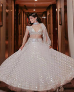 Thumbnail for Aastha Fashion Cream Georgette Designer Wedding Wear Lehenga Choli