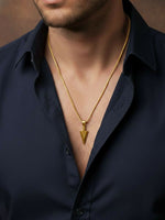 Thumbnail for NVR Men's Arrow Shaped Gold Plated Pendant with Chain - Distacart