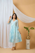 Thumbnail for Joban Fashion Blue Tie & Dye Kurta Pant Set - Distacart