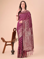 Thumbnail for Astita Lichi Silk Purple Saree
