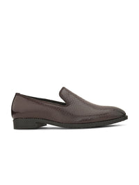 Thumbnail for House of Pataudi Men Textured Round Toe Formal Loafers