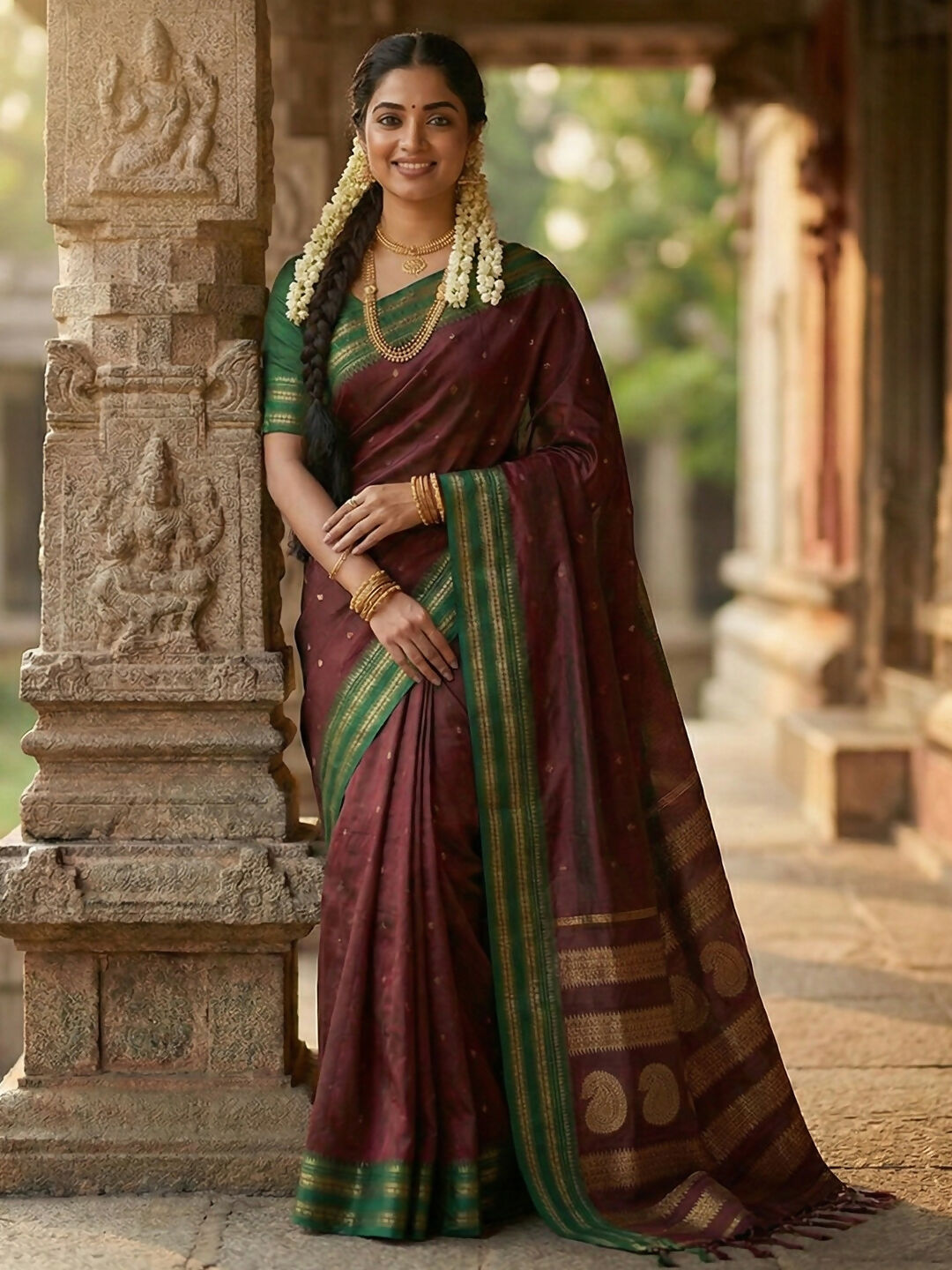 Shree Shyam Fashion Maroon Soft Silk Saree - Distacart
