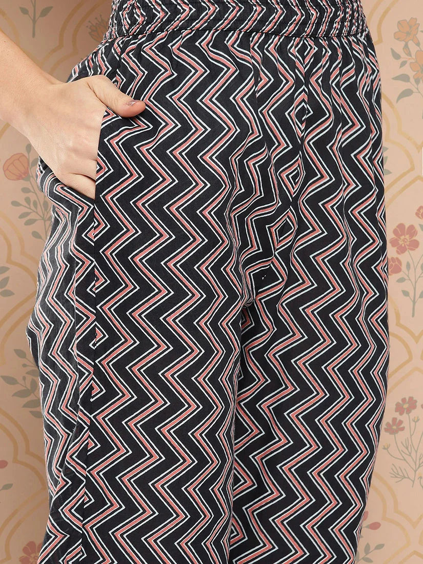 Yufta Women Floral Printed Regular Pure Cotton Kurta with Trousers & With Dupatta
