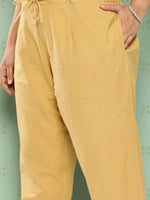 Thumbnail for Yufta Women Plus Size Beige Cotton Ethnic Trousers - Distacart