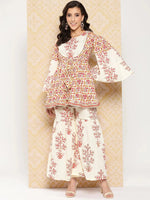 Thumbnail for Yufta Women Printed Pure Cotton Ethnic Co-Ords - Distacart