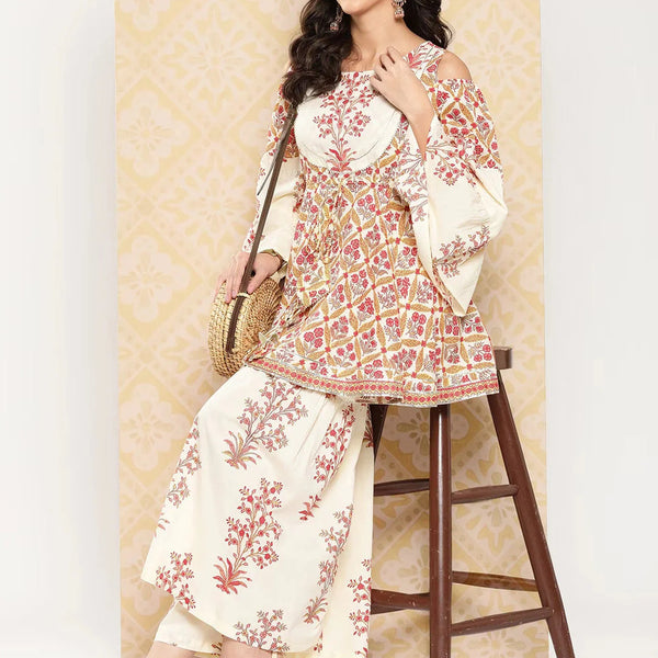 Yufta Women Printed Pure Cotton Ethnic Co-Ords - Distacart
