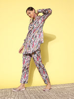 Thumbnail for Yufta Women Printed Shirt with Trousers - Distacart