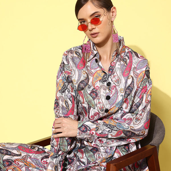 Yufta Women Printed Shirt with Trousers - Distacart