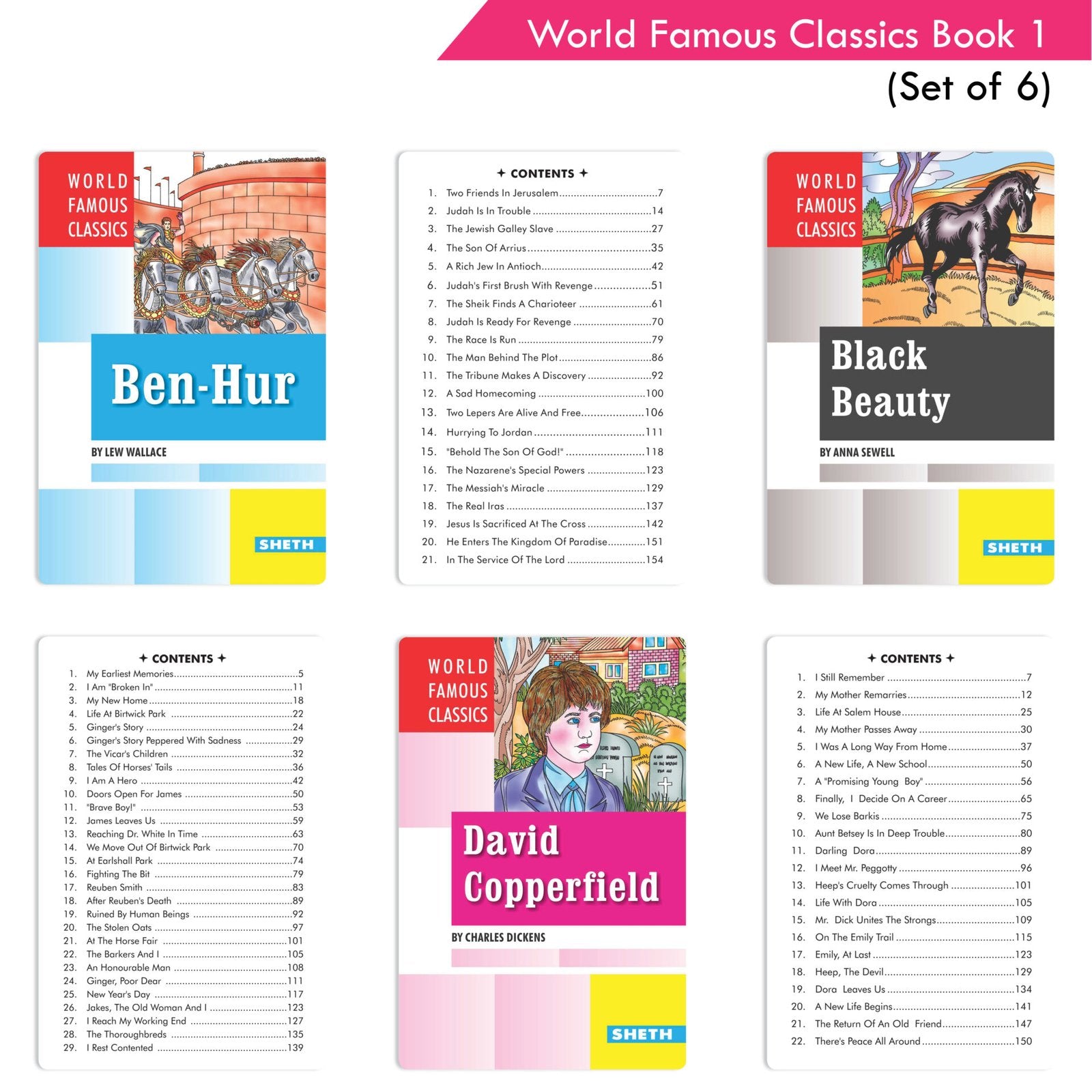 World Famous Classics Book 1 (Set of 6)| Ages 8-15 Year - Distacart