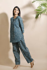 Thumbnail for Breathables Abstract Green Cotton Kurta & Pant Co-Ord Set - Dista