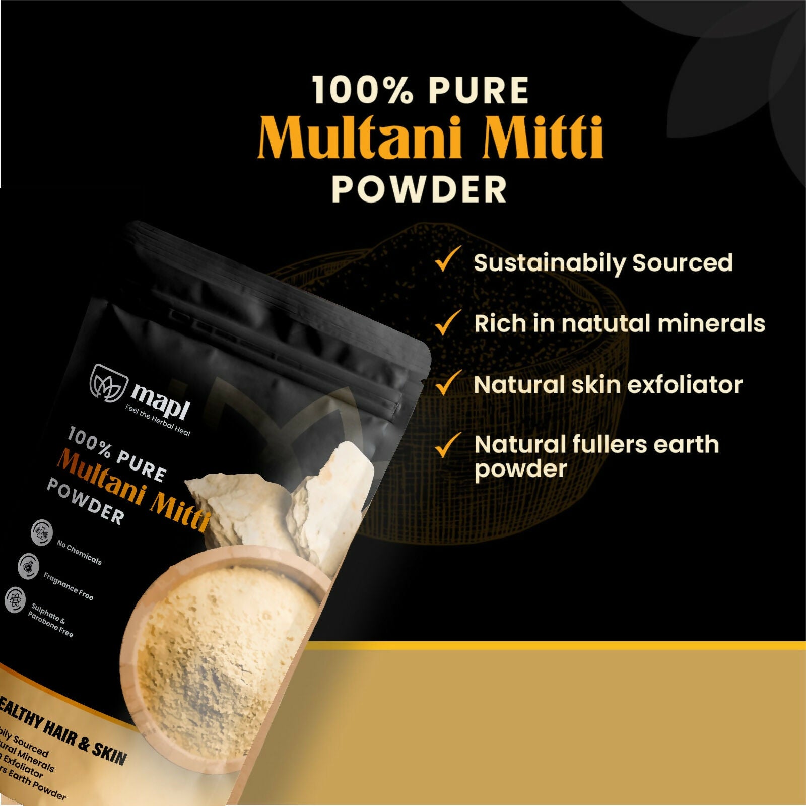 MAPL Multani Mitti Natural Fullers Earth Powder