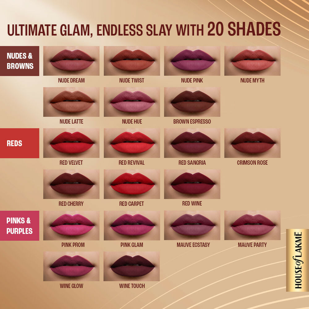 Lakme Ultimate Glam Matte Liquid Lipstick - Red Cherry - Distacart