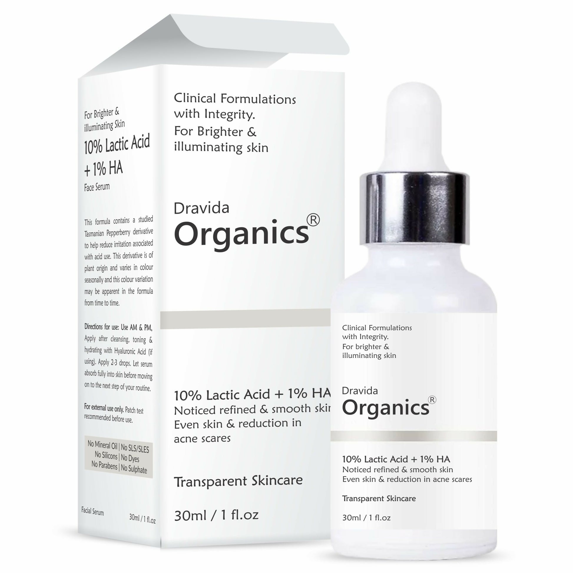 Dravida Organics 10% Lactic Acid Serum - Dista
