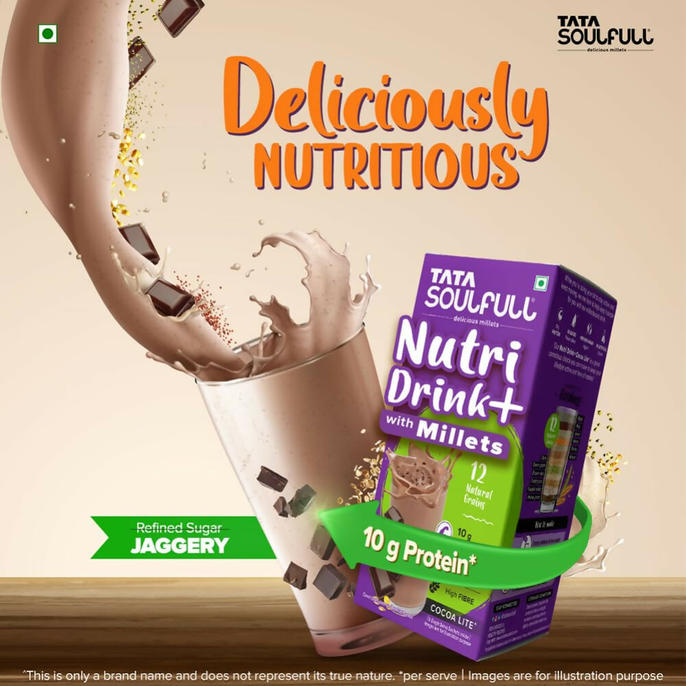 Tata Soulfull Nutri Drink+ With Millets - Cocoa Lite Flavor - Distacart