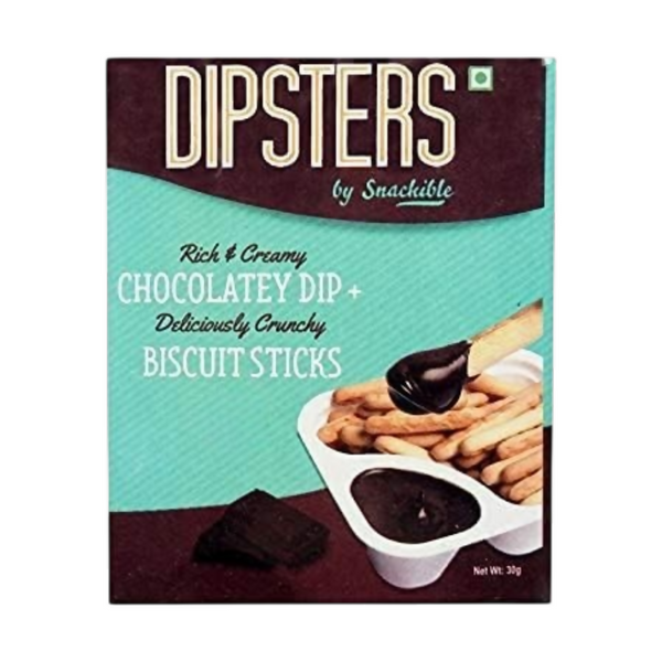 Snackible Dipsters Chocolate Dip With Biscuit Sticks - Distacart
