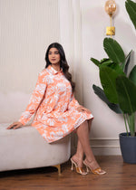 Thumbnail for Juniper Lamora Orange Leaf Breeze Shirt Dress - Distacart