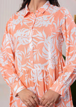 Thumbnail for Juniper Lamora Orange Leaf Breeze Shirt Dress - Distacart