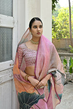 Thumbnail for Vishnu Weaves Women's Baby-Pink Cotton Silk Saree with Blouse - Distacart