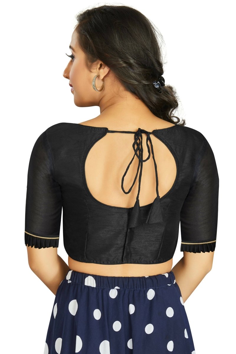 Aastha Fashion Women's Black Art Silk Designer Party Wear Readymade Blouse - Distacart