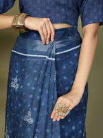 Thumbnail for Astita Cotton Blue Saree