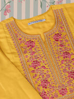 Thumbnail for Ode by House of Pataudi Floral Embroidered A Line Kurta with Trousers & With Dupatta - Distacart