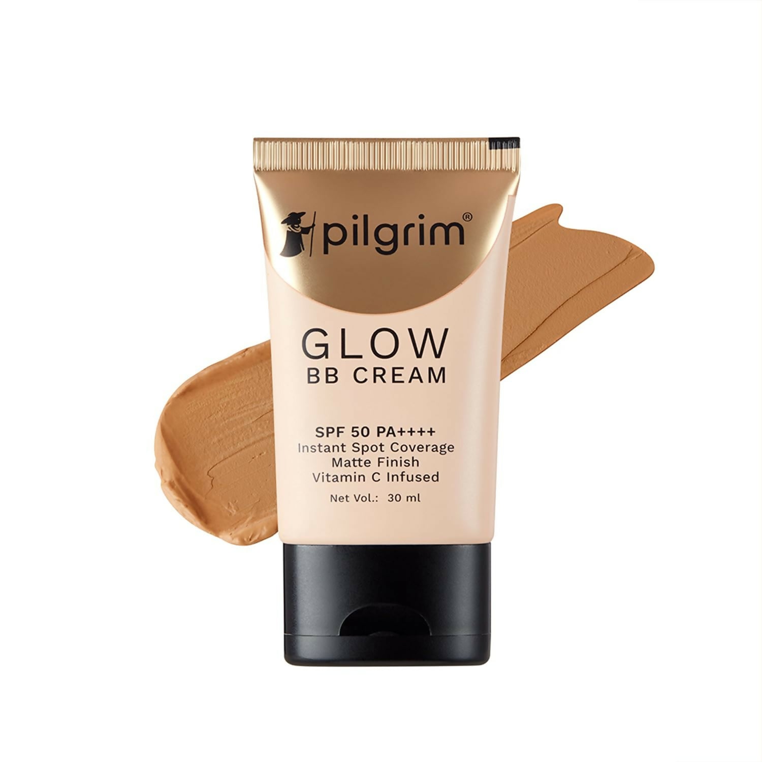 Pilgrim Glow BB Cream SPF 50 PA++++ Instant Spot Coverage Matte Finish Vitamin C Infused - Almond Glow - Distacart