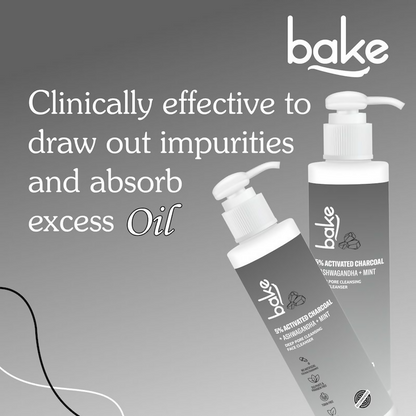 Bake 5% Activated Charcoal Face Cleanser - Distacart