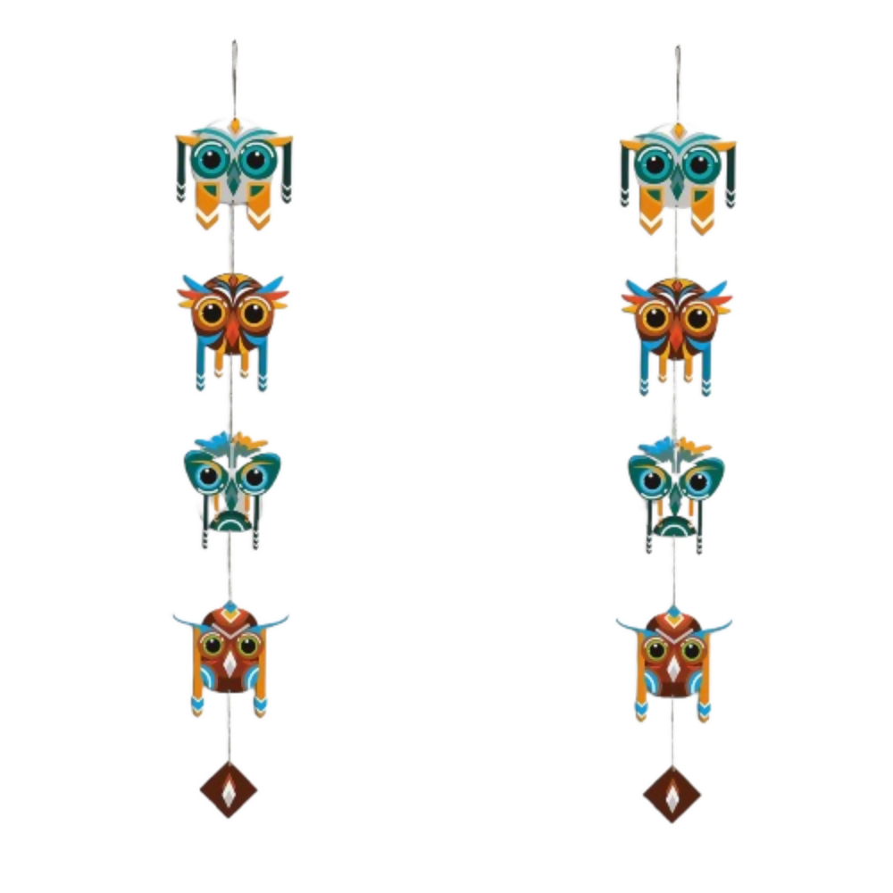 Artvibes Tribal Tiki Masks Wooden Wall Hanger - Dista