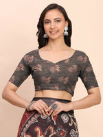 Thumbnail for Astita Linen Cotton Maroon Saree
